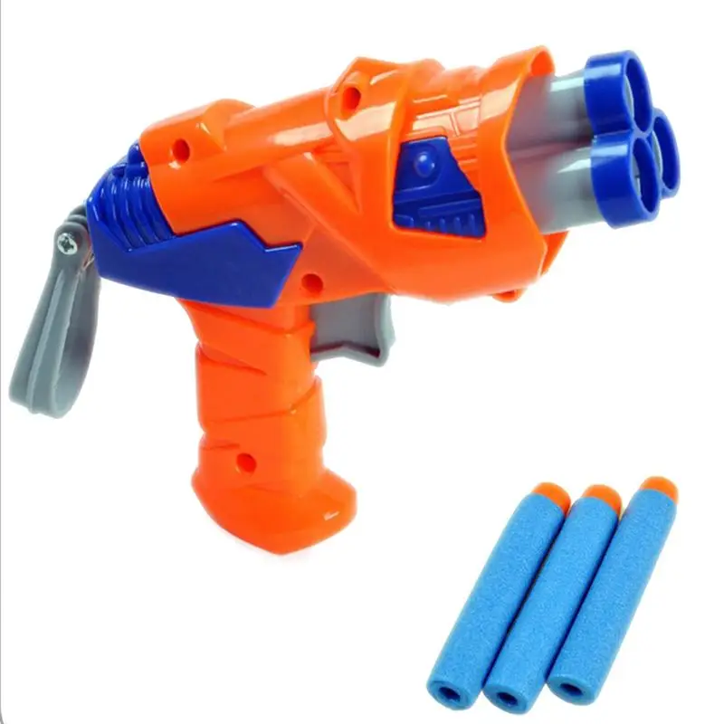 Детская оранжевая синяя мягкая пулевидная игрушка, Детская уличная забавная игрушка, мягкая пулевидная стрельба, пластиковая игрушечная пушка для мальчика, случайный цвет