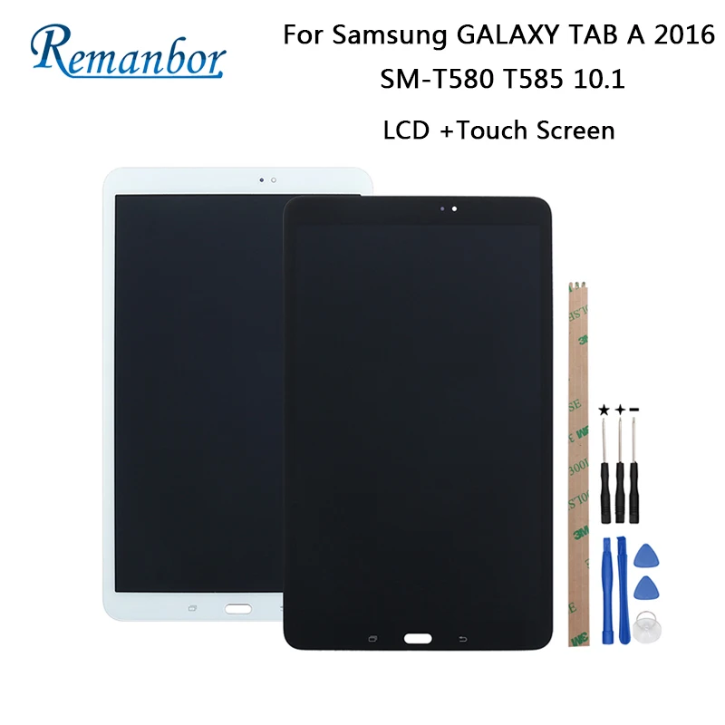 

Remanbor For Samsung GALAXY TAB A 2016 SM-T580 T585 LCD Display + Touch Screen For Samsung GALAXY TAB A 2016 + Tools + Adhesive