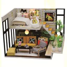 Кукольные домики спальня миниатюрный 3D кукольный домик мебель комплект игрушечные лошадки мини-сцена для детей Рождественский подарок
