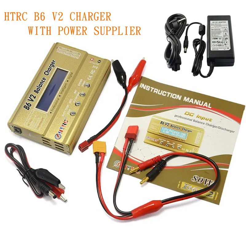 

HTRC B6 V2 80W 6A Digital Battery Balance Charger Discharger W/ Power Supply Adapter For FPV Racing Drone Spare Part Accessories