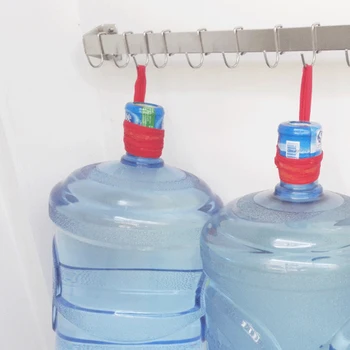 

1Pc Stainless Steel Storage Shelf Kitchen Rod Bar Wall Mounted Towel Hook Utensil Rack for Kitchen Home Bathroom