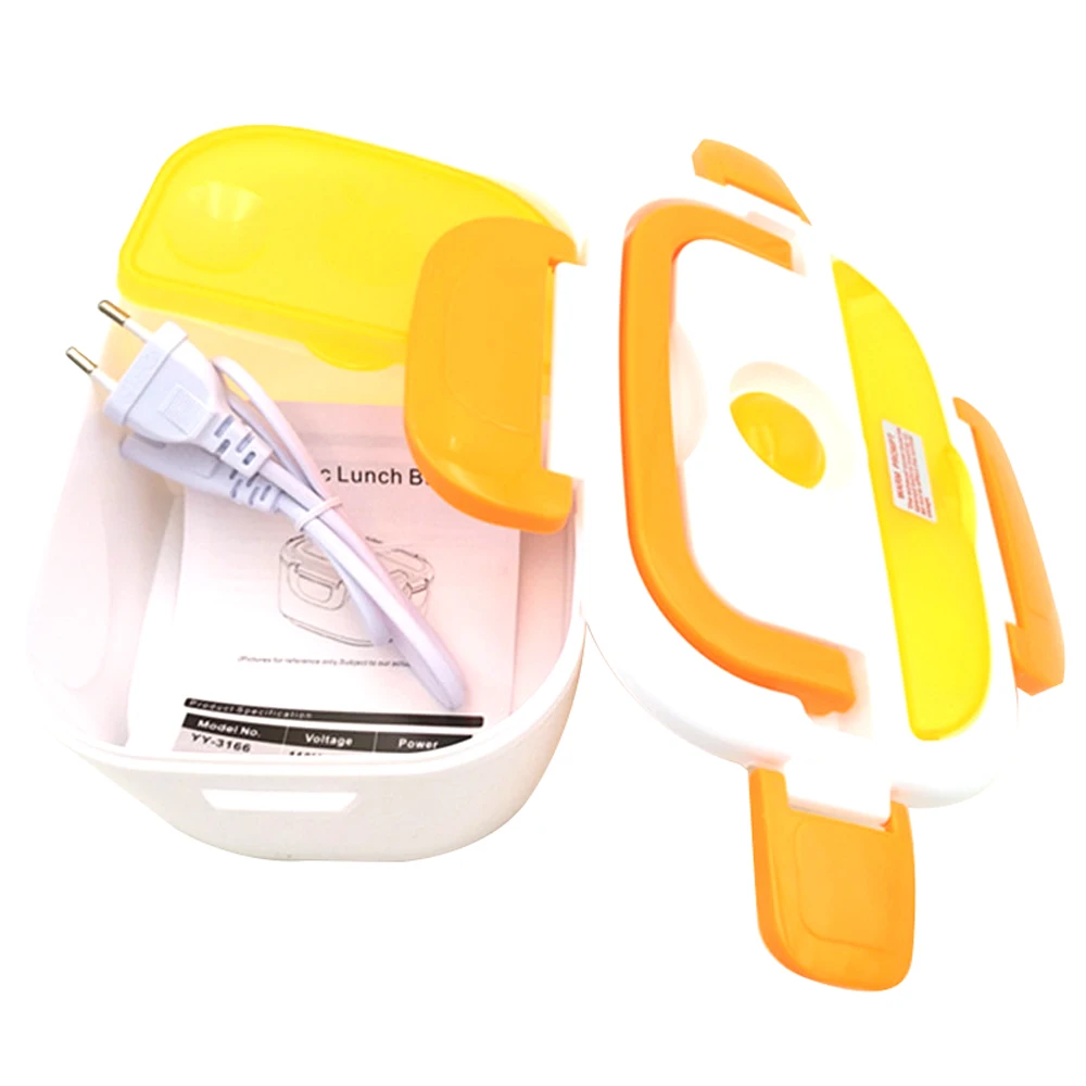 

Portable Electric Lunch Box A Spoon Food Container Warmer One-piece Separated Office School Bento Lunchbox Kids Heated Lunch Box