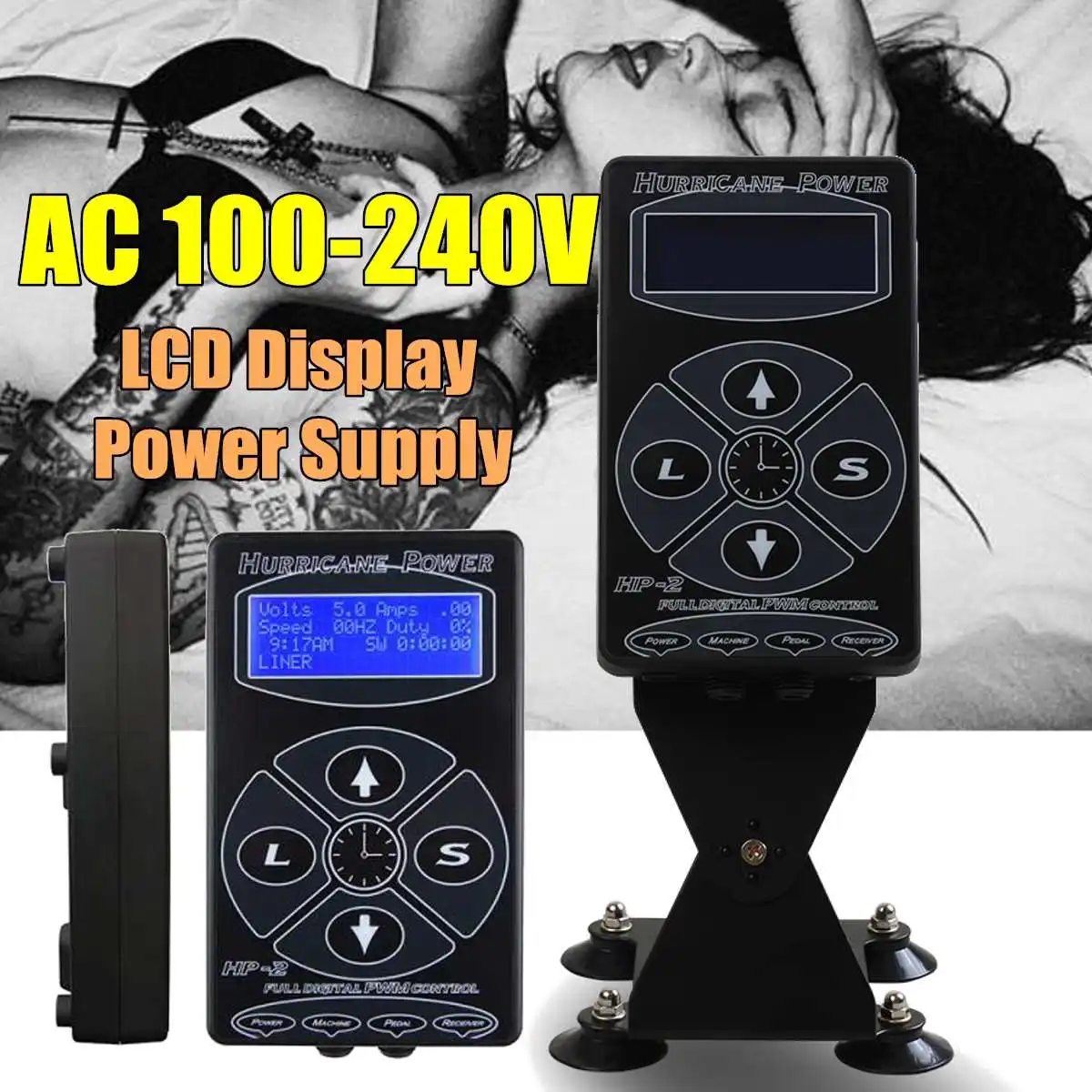 

LCD Display Professional HP-2 Tattoo Machines Power Supply Kit Full Digital Contorl Switch Power Supply Tattoo Accessories
