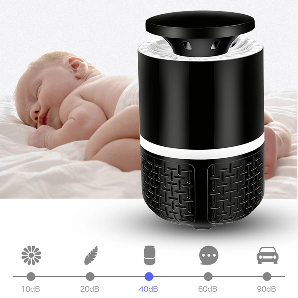 

Electric Mosquito Kil-ler with Trap Lamp Chemical-Free USB Powered UV LED Light Fly Bug Dispeller with Suction Fan Car Styling