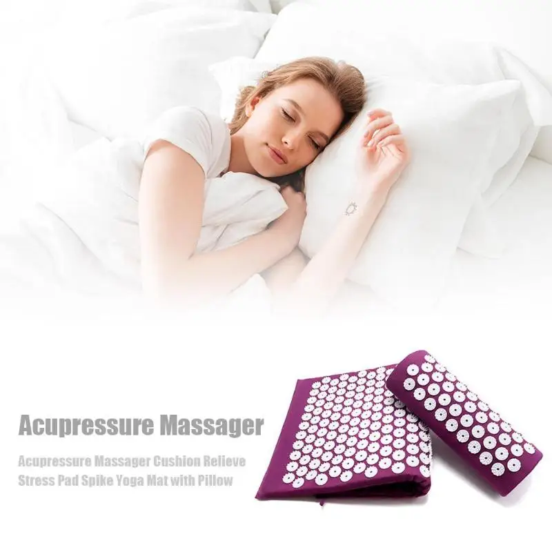 Back Massager Acupuncture Massage Cushion Yoga Mat Pads Pillow Massage Acupoint Relaxing Body Pain Spike Relaxation Yoga Mat