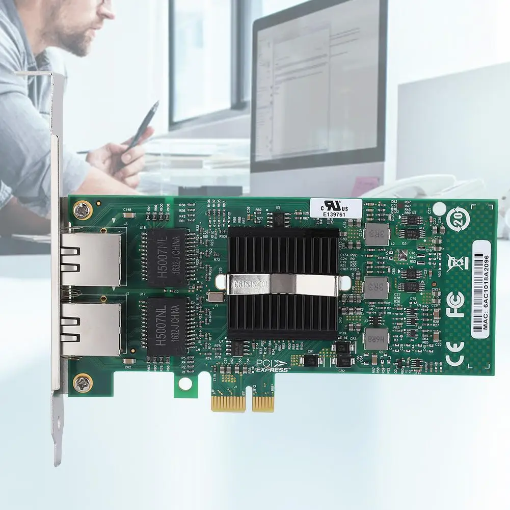 Для Intel 82575EB/GB PCI E Двухпортовая гигабитная LAN Ethernet Сетевая карта Карта|Сетевые