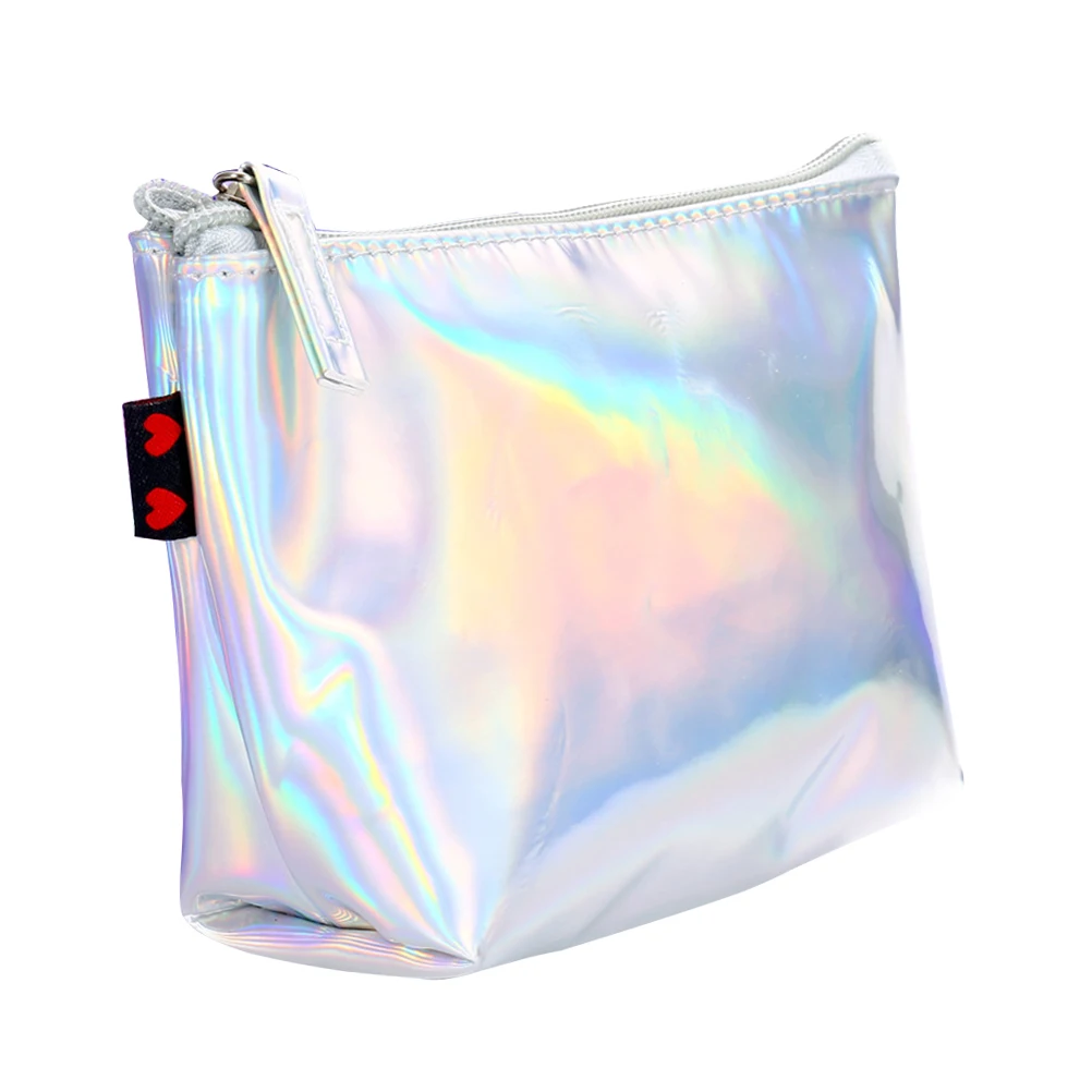 

1pc Cosmetic Bag PVC Portable Sliver Waterproof Toiletry Case Makeup Bag Cosmetic Bag for Lady Girls Women