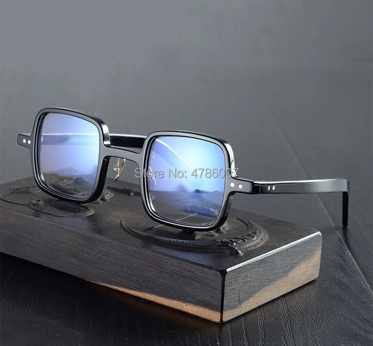celluloid маленькая рамка квадратный прозрачный люксовый бренд для женщин Ретро ацетат мужские очки с прозрачными защитными стеклами очки Рамка для чтения
