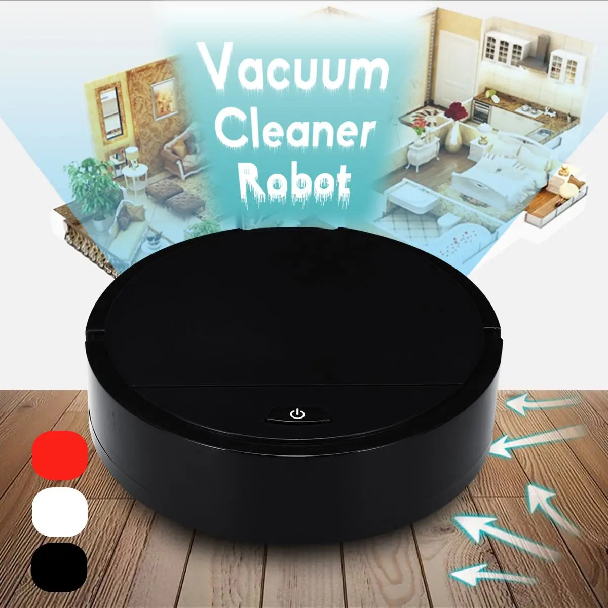 

warmtoo Smart Sweeping Robot Vacuum Cleaner USB Charging 3 Modes Strong Suction Noiseless Vacuum Sweeper for Home Office Cleaner