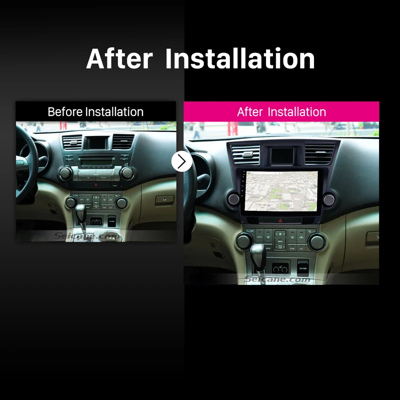 Excellent Seicane 10.1 inch Android 8.1 In Dash Bluetooth GPS Navigation System for 2014 2015 Toyota Highlander with HD 1024*600 Touch SWC 5