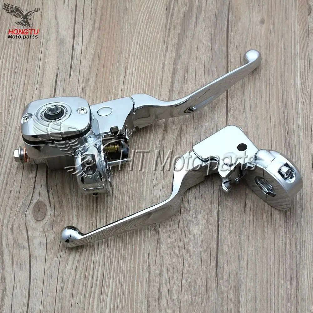 

Chrome Motorcycle Clutch Lever brake pump Master Cylinder For Harley Davidson Softail Deluxe Road King Fat boy breakout