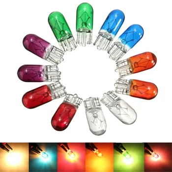 

10 PCS 12V 5W T10 501 W5W Car Side Wedges Light Instrument Lamp Dashboard Halogen Bulbs Blue Clear Red Amber Green Violet