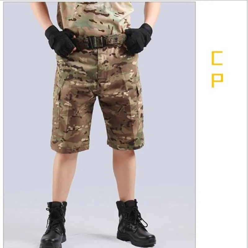 Мужские летние уличные альпинистские тренировочные военные мужские шорты Карго для пешего туризма охоты спортивные свободные камуфляжные тактические короткие брюки