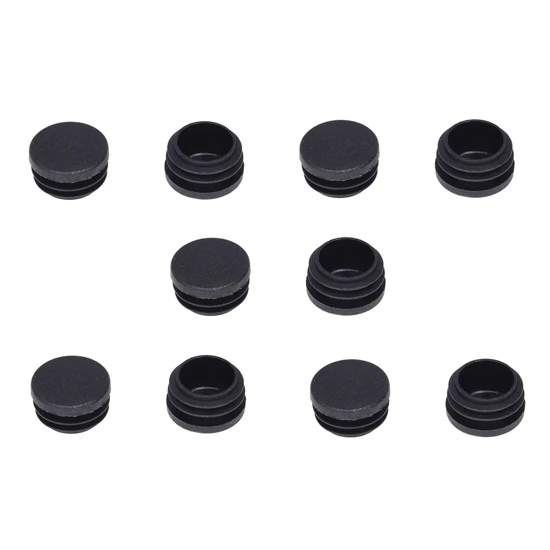 Plastic Tubing Tube Insert Caps Covers 30mm Dia 10 PCS Blackin