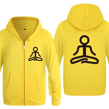 

Meditation Yoga Novelty Creative Funny Sweatshirts Men 2018 Mens Zipper Hooded Fleece Hoodies Cardigans