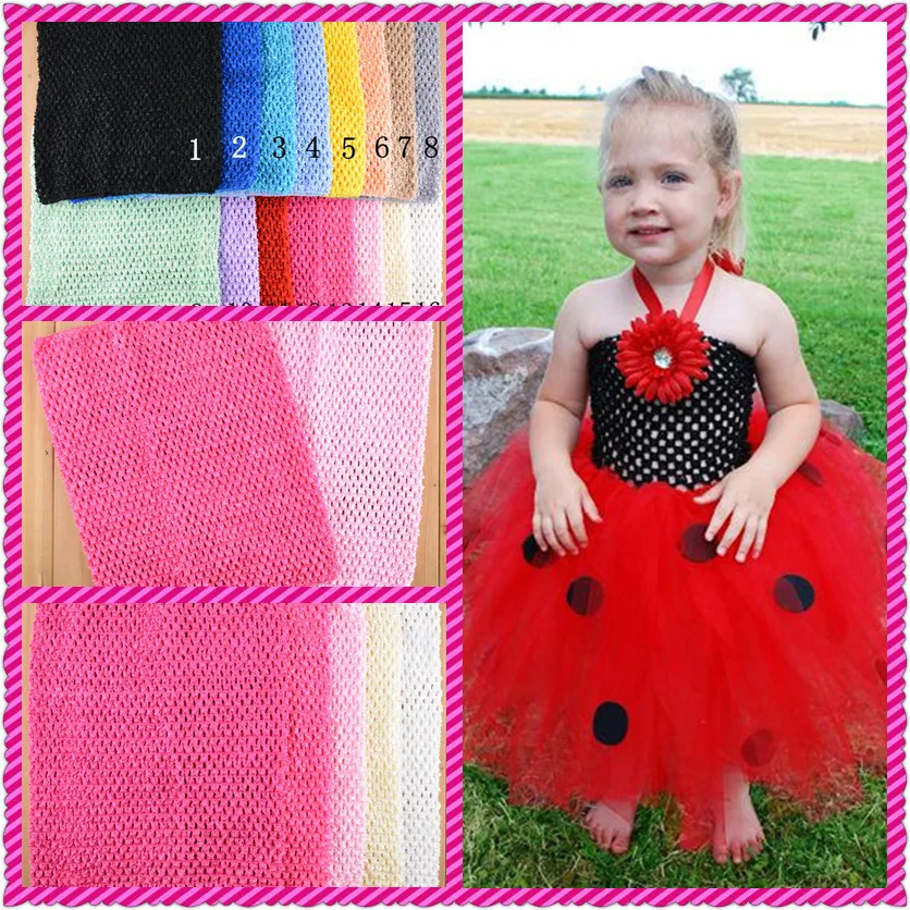 

2017 newest Retail 12 Inch Tutu Crochet Tube Top Girl Stretch Colored Tutu Headband 20 Colors instock