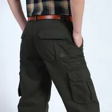 30~ 44, новинка, весенние мужские флисовые брюки размера плюс, хлопковые повседневные брюки, мужские прямые официальные армейские брюки-карго, теплые свободные штаны
