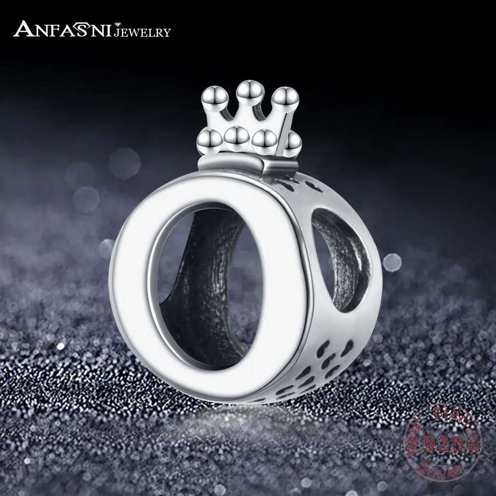 

ANFASNI 100% 925 Sterling Silver Openwork Crown Spacer Charms Fit Bracelet Women Fashion Jewelry PSMB1292