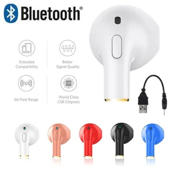 

50PCS Free DHL I8x mini Earphone in-ear Sports Music 3D Stereo Smart with retail box For IOS Android Bluetooth Phone