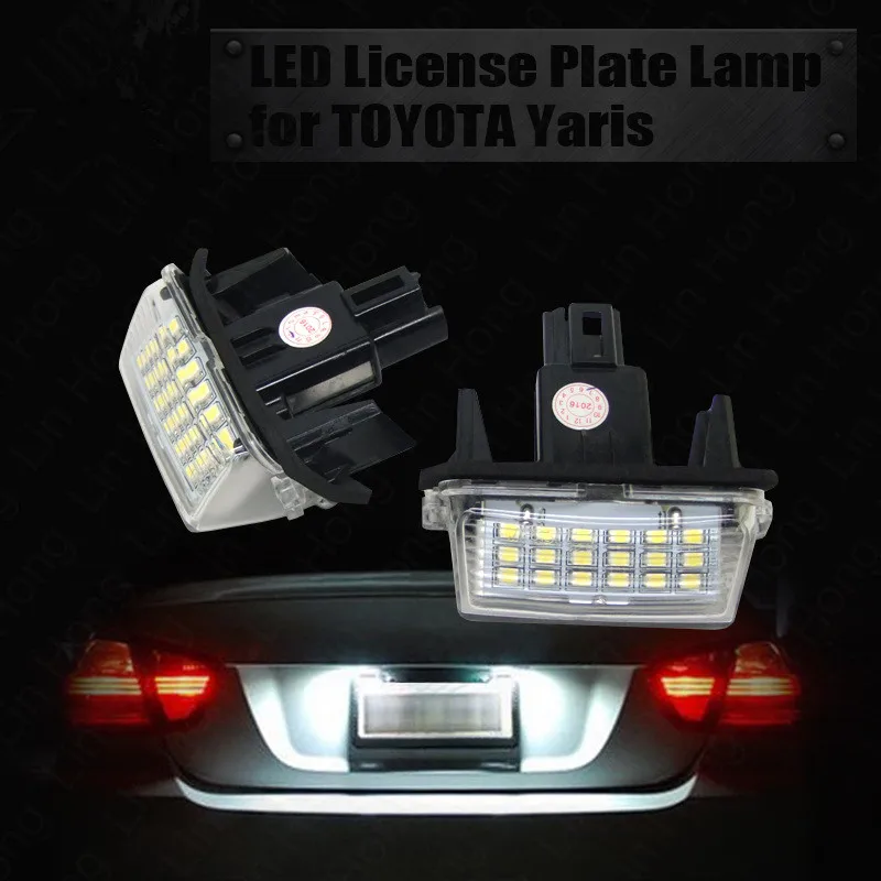 

2Pcs Car LED License Plate Lights 12V white Number Plate Lamp For Toyota Corolla Yaris Camry 12-15 Vios Hybrid