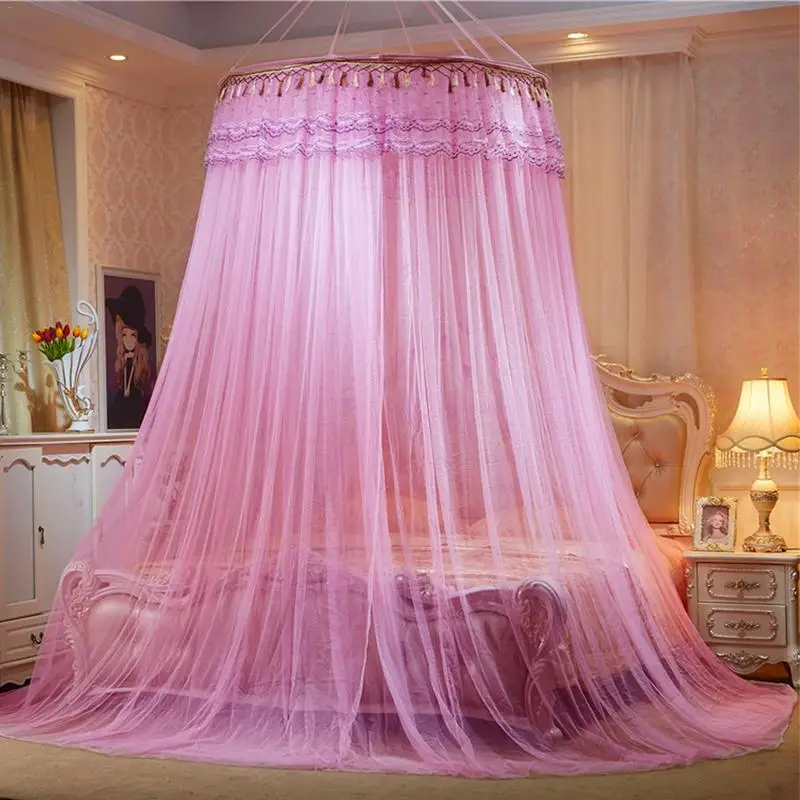 

Children Dome Bed Mosquito Net Floor Court Style Heighten Thickened Ceiling Lace Gauze Mesh