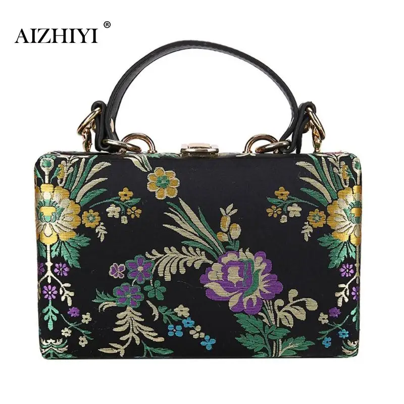 Женская винтажная шелковая сумка с цветочным принтом, элегантная женская сумка на плечо, женская сумка высокого качества с цепочкой, сумка