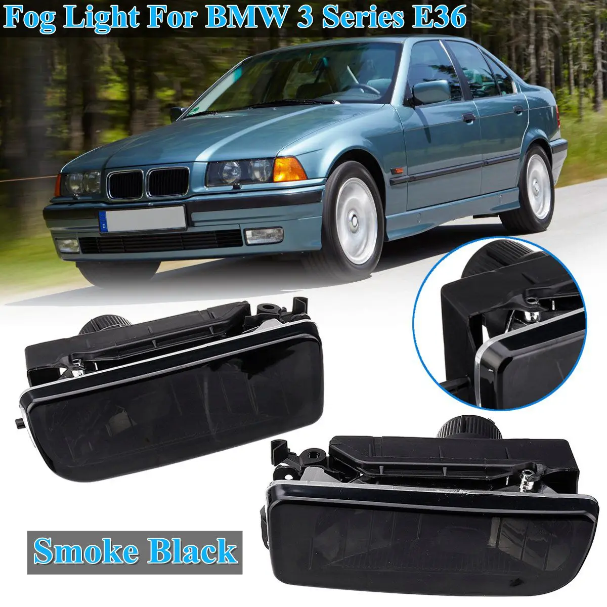 Replacement Fog Lights Lamps Crystal Lens for BMW 3 Series E36 1992