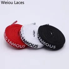 30 пар/лот) Weiou двухсторонняя шелковая трафаретная печать всемирно известные шнурки индивидуальность черные белые красные спортивные кроссовки шнурки