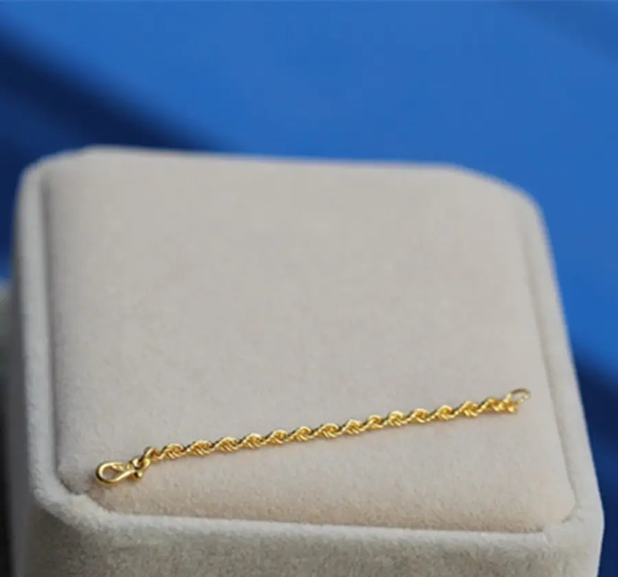 Новая желтая золотая цепочка 24K/длина 5 см|Ожерелья| |