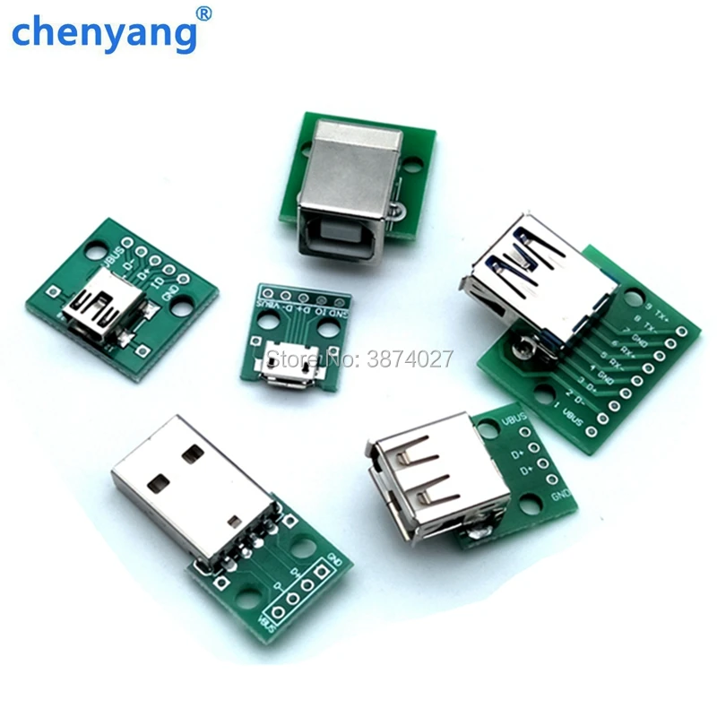 

6PCS USB to DIP Adapter Converter for 2.54mm PCB Board USB 2.0 USB 3.0 USB-01 USB-02 USB-03 USB-05 USB-30 Power Supply each 1pcs