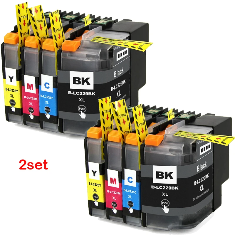 

YOTAT 8pcs LC229XL Ink cartridge LC229 LC225 for Brother MFC-J5320DW MFC-5620DW MFC-5720DW MFC-5625DW DCP-J4120DW MFC-J4420DW