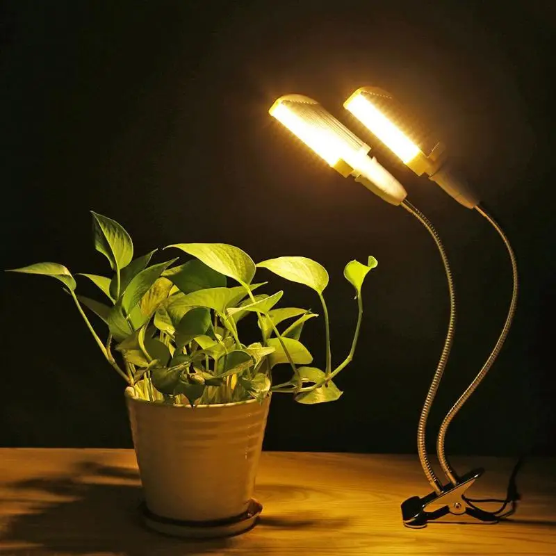 12 Вт лампа для выращивания растений с двумя головками светодиодный светильник для выращивания растений с зажимом для освещения всего