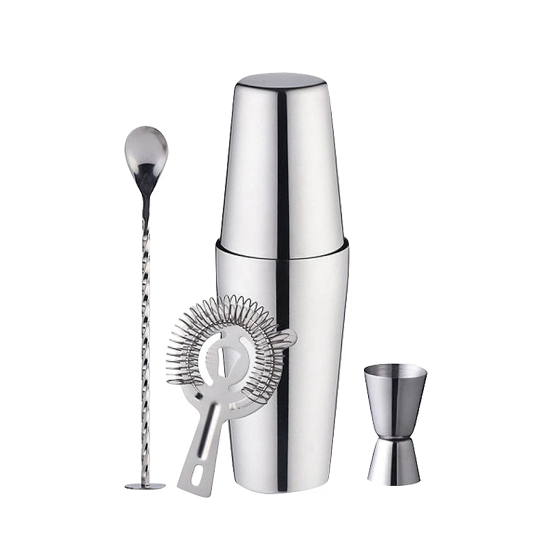 Silver Boston Shaker Set Professional Stainless Steel Cocktail Cup Shaker Bar Home Kitchen Tool.