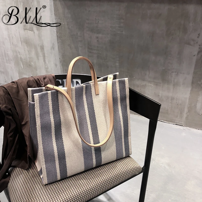 

BXX Bag / 2019 New Fashion Canvas Bag Stripe Support Special Package Will Capacity Practical Single Shoulder Handbag ZA56901
