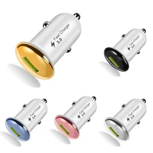 Мини QC 3,0 Автомобильное зарядное устройство 18 Вт Быстрое Зарядное устройство USB автомобильный переходник мобильного зарядного устройства автоматическая зарядка для мобильных телефонов Xiaomi One plus 5T