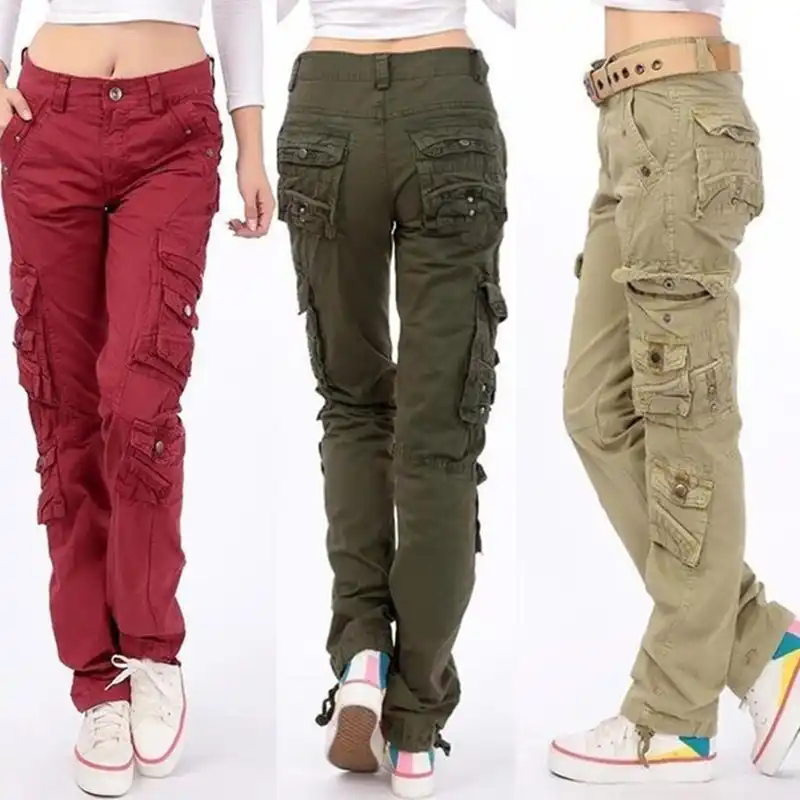 women's multi pocket pants