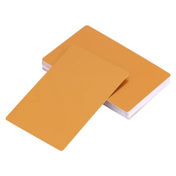 

New Style 50Pcs 5 Colors Impressive Blanks Laser Mark Engraved Metal Smooth Business Visiting Name Cards Multiple Colour