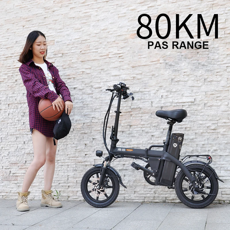 Top Daibot Foldable E Scooter Two Wheels Electric Bicycle 14 inch 48V 300W 80KM Mini Portable Folding Electric Bike Adults Womens 0