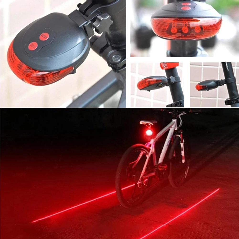 Велосипедные фары Водонепроницаемый 5 светодиодный 2 лазеры 7 режимы для велосипеда задний катафот свет велосипедный задний фонарь