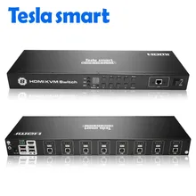 Tesla smart USB HDMI KVM переключатель 8 портов KVM поддержка 4K 30Hz Ultra HD и USB 2,0 порты порт клавиатуры и мыши или LAN порт
