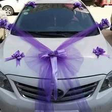 Свадебные автомобильные головы декоративные свадебные цветы вечерние праздничные украшения Искусственный бант из ленты украшения с розами