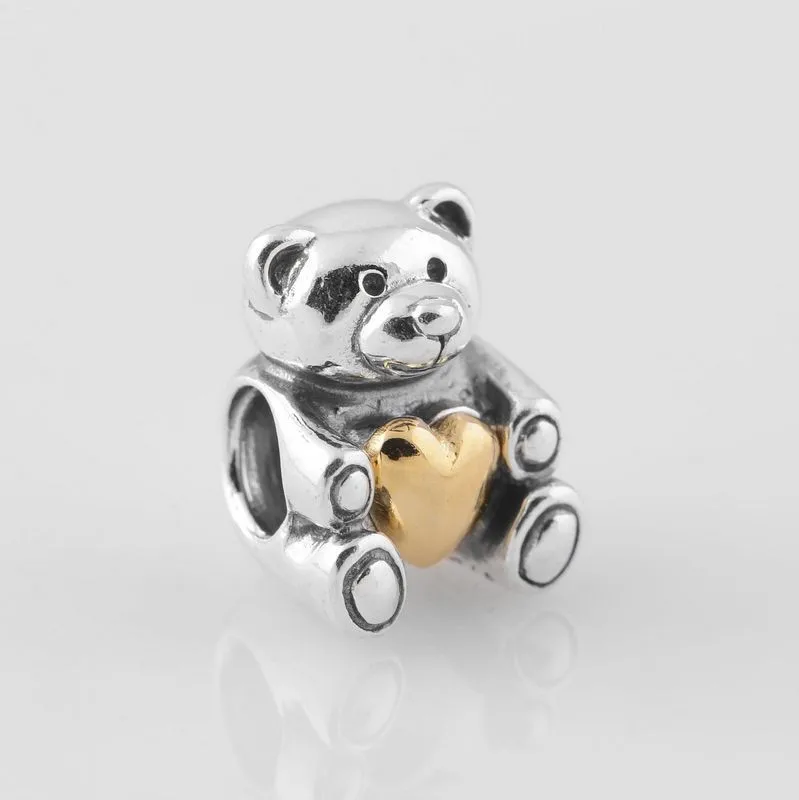 Argent Sterling 925 Grizzly Bear Charm Made in USA