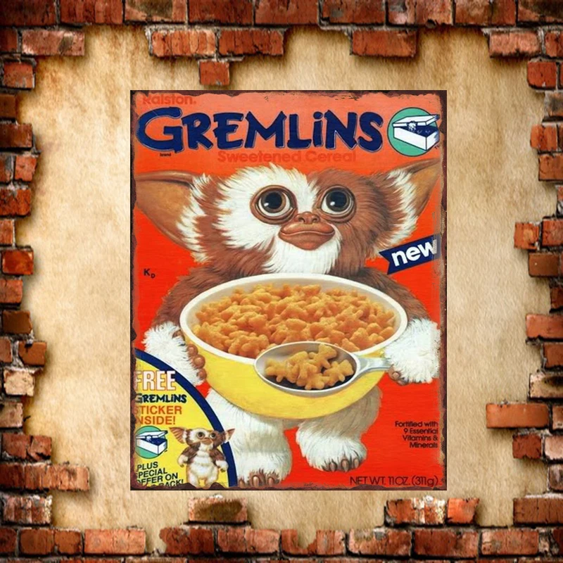 

Vintage Metal Retro Plate Gremlins Iron Metal Poster Tin Sign Plate Wall Decoration Size:20*30cm