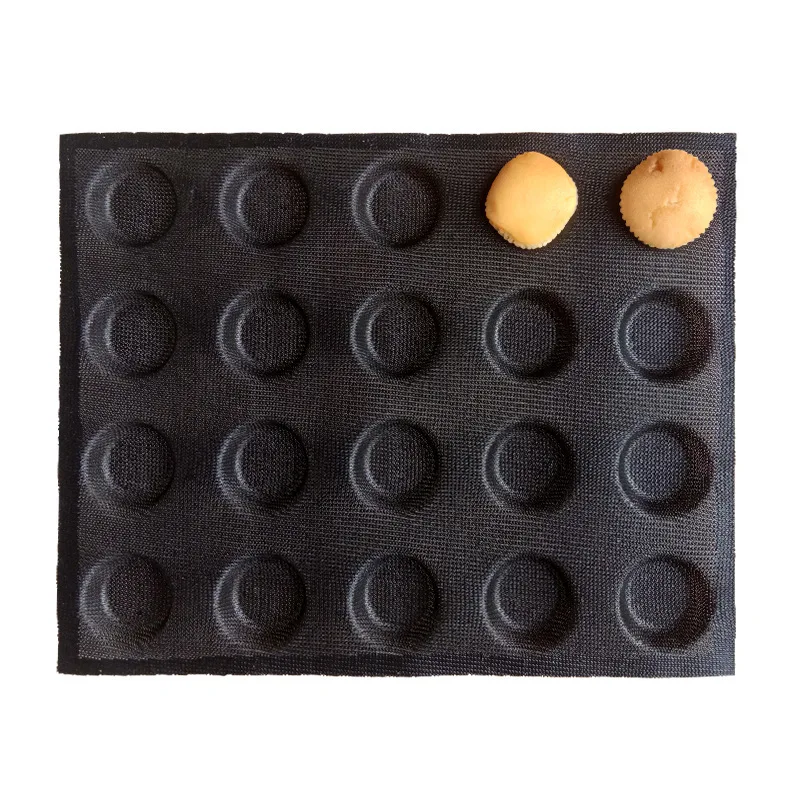

High Quality Food Level mold silicon Gel Glass Fiber Ventilation egg tart Mould Will Ruler Inch 20 Hole Round Baking Tools