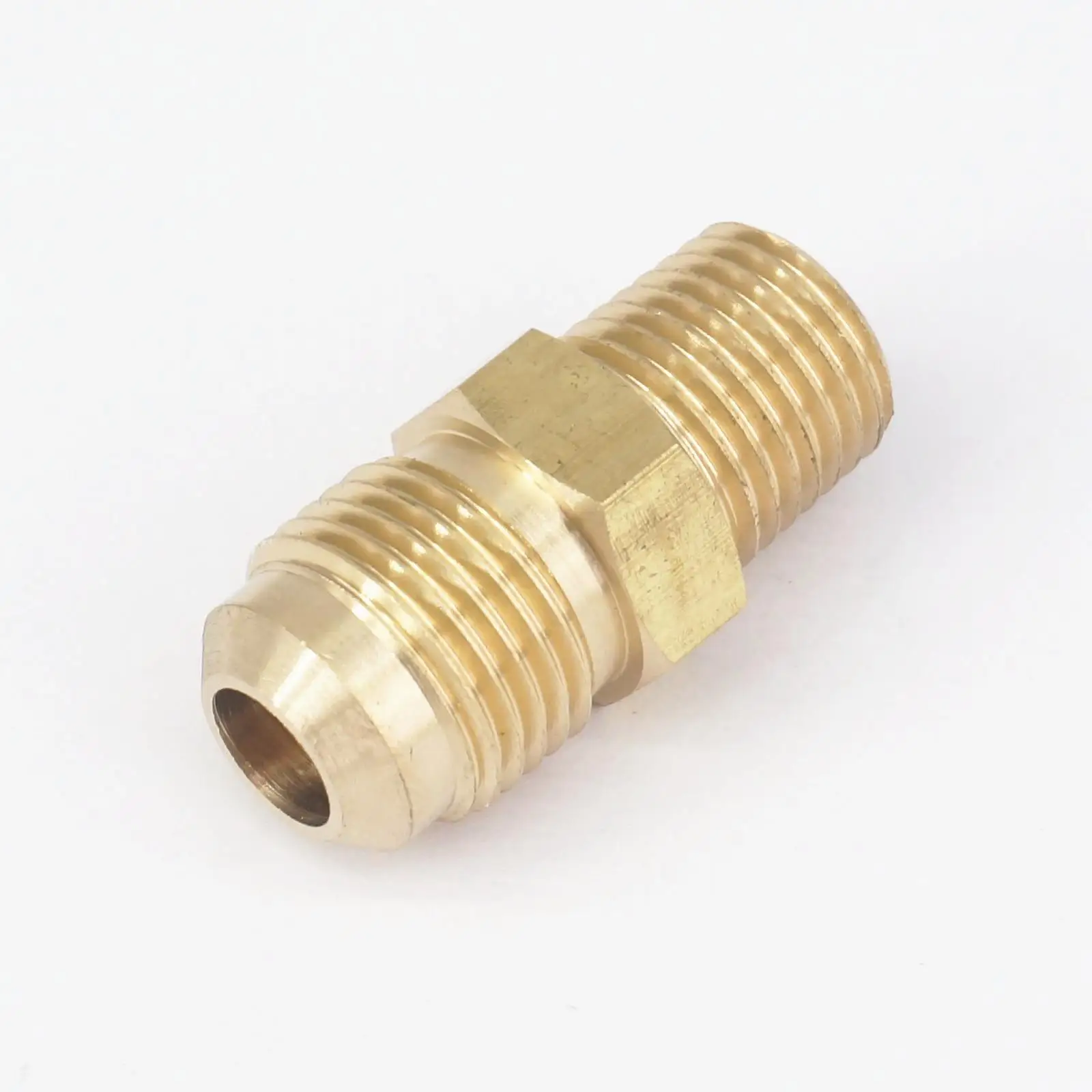 3/8" Flare Male x 1/4" NPT Male Brass SAE 45 Degree Pipe Fitting