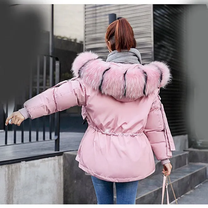Red rusty Veste rose Noir Faux Femelle Parka D'hiver Vestes Neige Épaisse 2018 De Usure Fourrure Manteau Parkas Femmes Nouveau blanc gris Décontracté SSwFRqHU