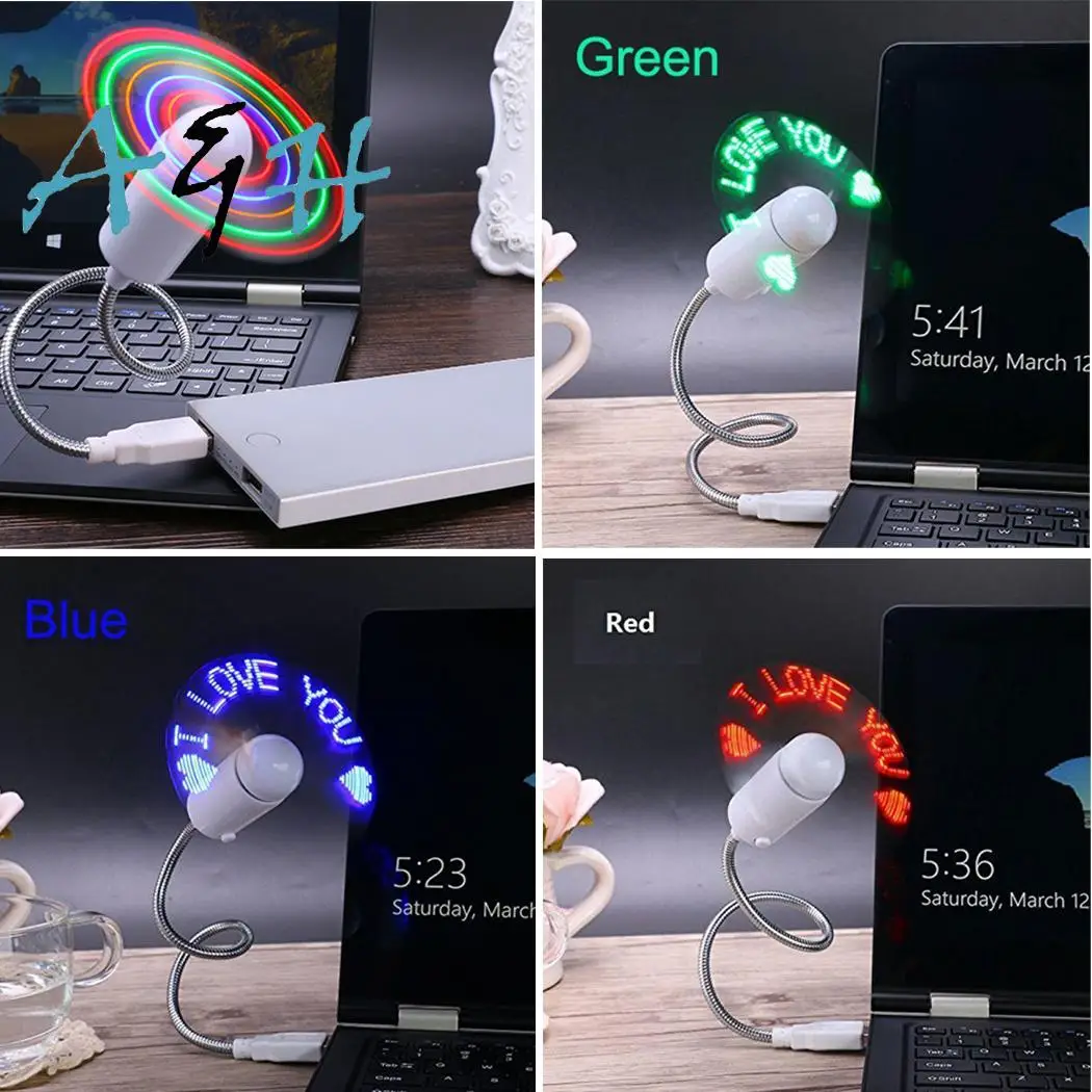 

Mini Laptop LED Light Fans USB Home, Office, etc PC Desktops Fans Keep cool and show cool messages your office.