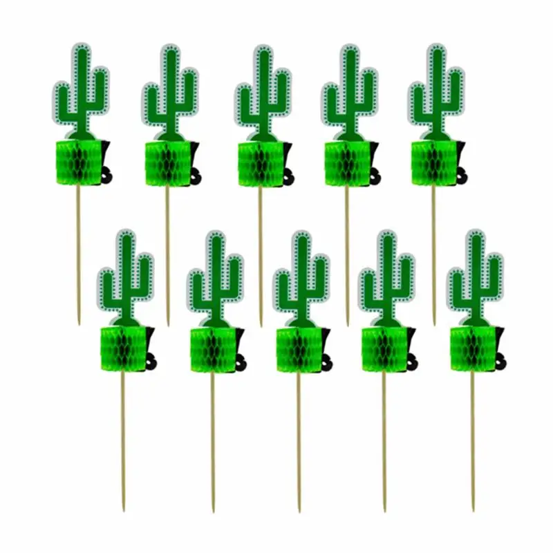 

10pcs 2019 New Creative Beautiful Cactus Cake Decor Dessert Topper Cake Topper for Birthday Party Festival