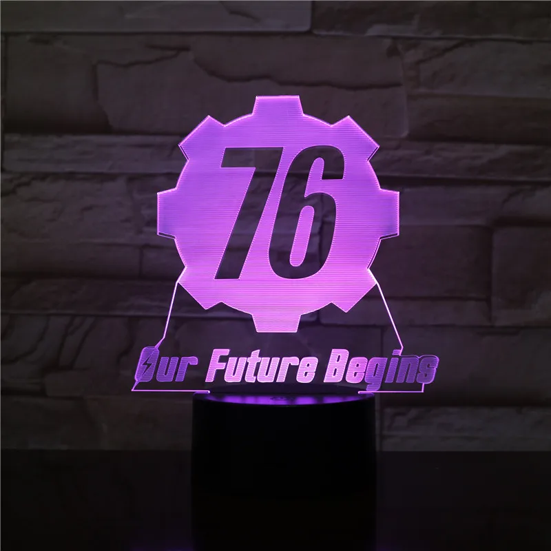3D светодиодный ночник Fallout 76 наше будущее начинается с USB детский и подарок
