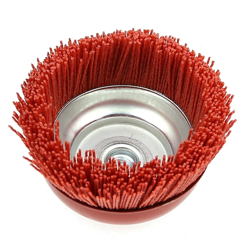 1 Piece 115 x M14 Cup Abrasive Brush Wheel P80 Pile Polymer-Abrasive 4.5 Inch Angle Grinder Tool